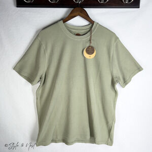 Common People Waffle Knit Tee Shirt Ribbed Sage Light Green Size Large NWT $75